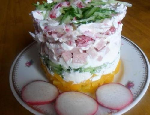 салат с ветчиной и сыром