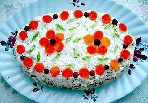 Салат Печенка под шубой
