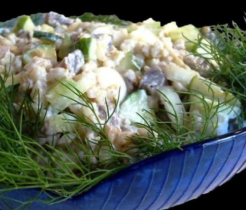 Салат с перловкой