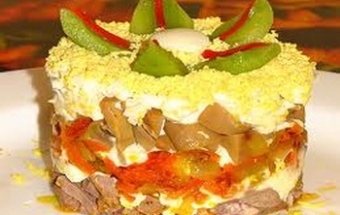 Салат из говяжьего сердца