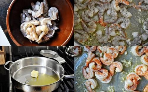 приготовление макарон с креветками