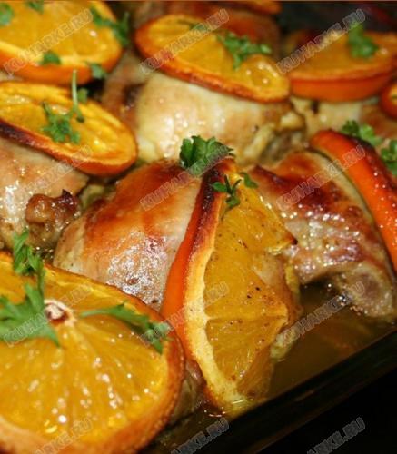 курица с апельсинами в духовке