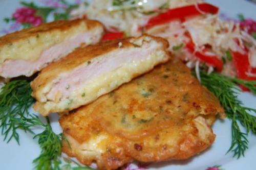 Куриные отбивные с сыром