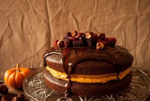 рецепт шоколадно-кофейный торт с начинкой из тыквы