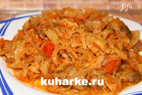 Тушеная свежая капуста в мультиварке