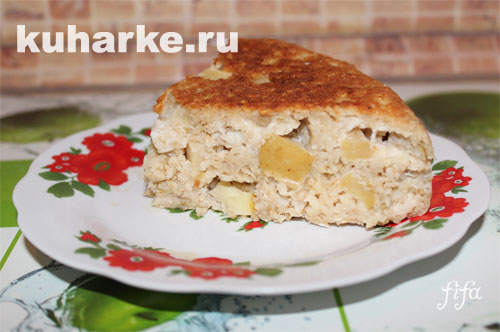 Яблочная запеканка в мультиварке